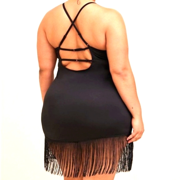 ❤️NWT VINTAGE TORRID LINGERIE - FRINGE CHEMISE STRAPPY FLAPPER COSPLAY - SIZE 4X - Picture 2 of 9
